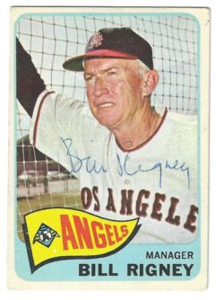 Autographed BILL RIGNEY Los Angeles Angels 1965 Topps Card