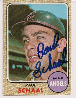 Autographed Paul Schaal California Angels 1968 Topps Card