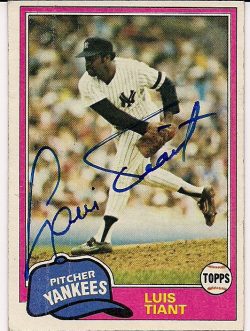 Autographed LUIS TIANT 1981 Topps Card