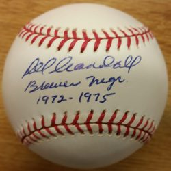 DEL CRANDALL Brewers Mgr Autographed Official American League Baseball
