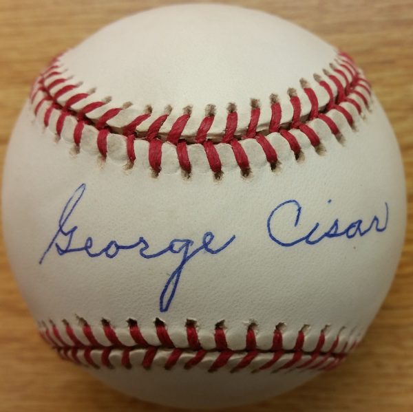 Autographed GEORGE CISAR Official National  League Baseball