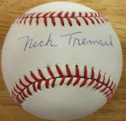 NICK TREMARK Autographed Official National League Baseball