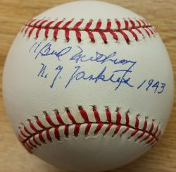 BUD METHENY Autographed Official American League Baseball