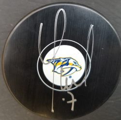 Autographed YANNICK WEBER Nashville Predators Hockey Puck