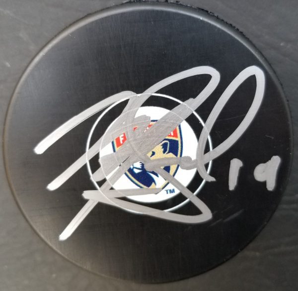 Autographed MIKE MATHESON Florida Panthers Hockey Puck