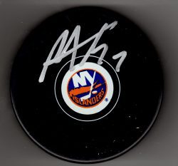 Autographed  MATT CARKNER New York Islanders Hockey Puck