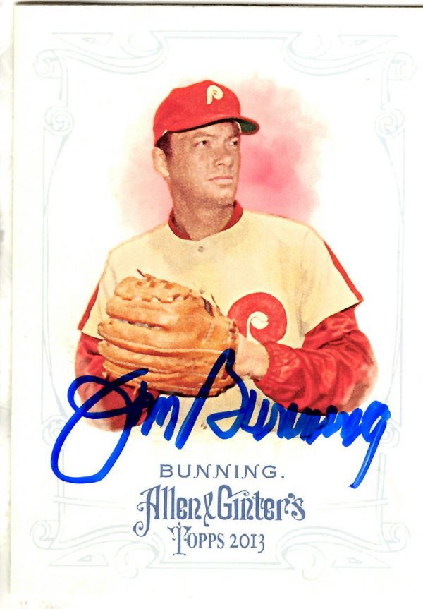 Autographed JIM BUNNING 2013 TOPPS ALLEN & GINTER'SCard