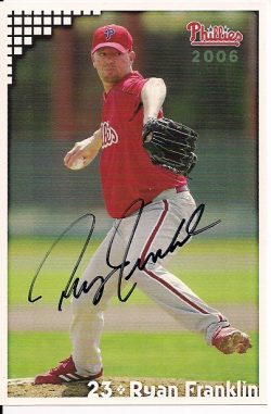 Autographed RYAN  FRANKLIN  2006 Phillies Post card
