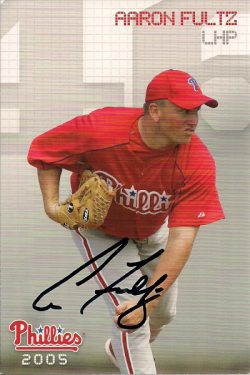 Autographed AARON FULTZ 2005 Phillies Post card