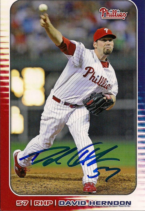 Autographed DAVID HERNDON 2010 Phillies Post card