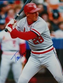 Autographed TOM HERR - ST. LOUIS CARDINALS 11 X 14 photo