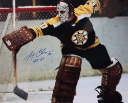 Autographed 16 x 20 GERRY CHEEVERS Boston Bruins  Photo