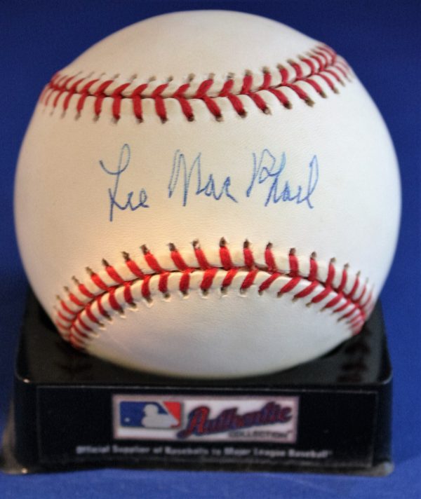 Autographed Lee Mac Phail Rawlings Official Major League Baseball with COA