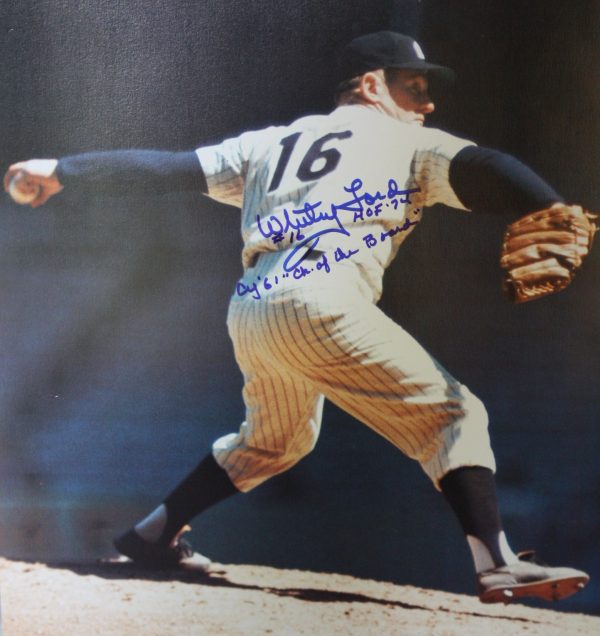 Autographed WHITEY FORD NEW YORK YANKEES 11 X 14  photo