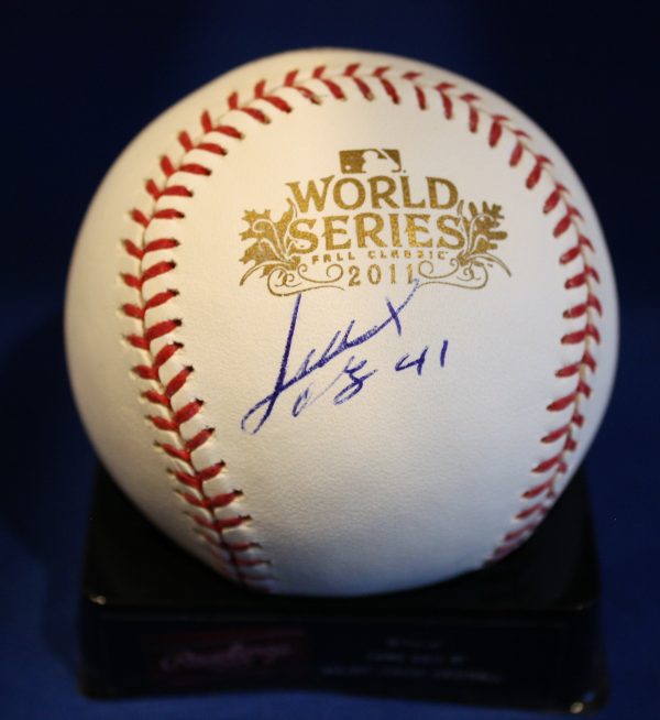 Autographed Alexi Ogando Rawlings Official Major League 2011 World Series Baseball with COA