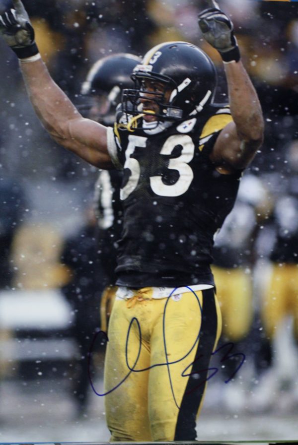 Autographed 11x14 Clark Haggans Pittsburgh Steelers photo