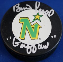 Autographed Brian Propp Minnesota North Stars Puck