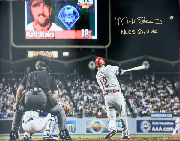 Autographed 16x20 Matt Stairs Philadelphia Phillies photo