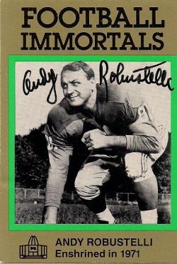 Autographed ANDY ROBUSTELLI New York Giants  Football Immortals Card