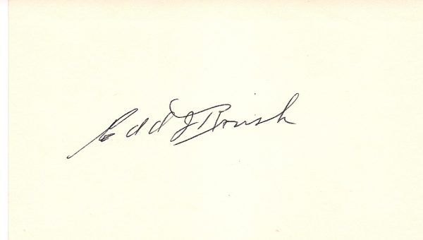 Autographed EDD ROUSCH Index Card