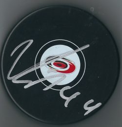 Autographed VIKTOR RASK Carolina Hurricanes Hockey Puck