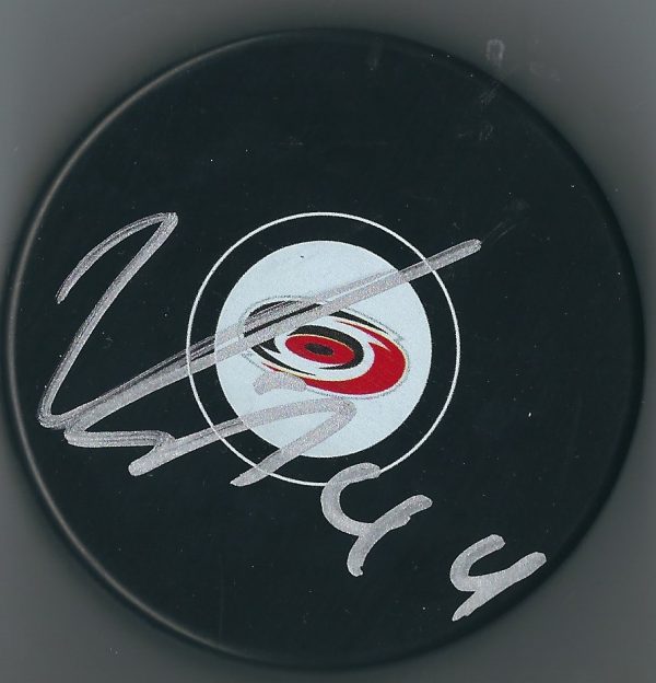 Autographed VIKTOR RASK Carolina Hurricanes Hockey Puck
