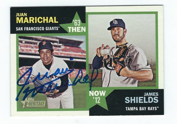 Autographed JUAN MARICHAL 2012 HERITAGE TOPPS Card