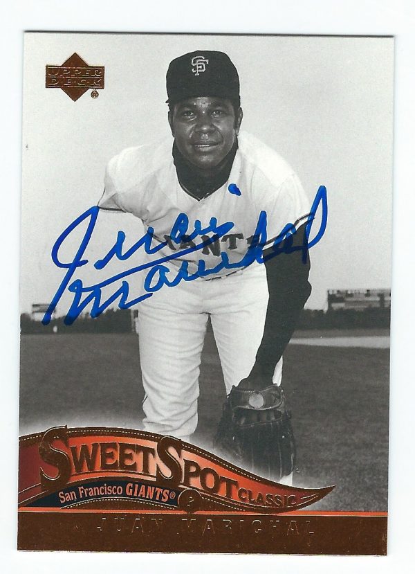 Autographed JUAN MARICHAL 2005 UD SWEET SPOT CLASSICS Card
