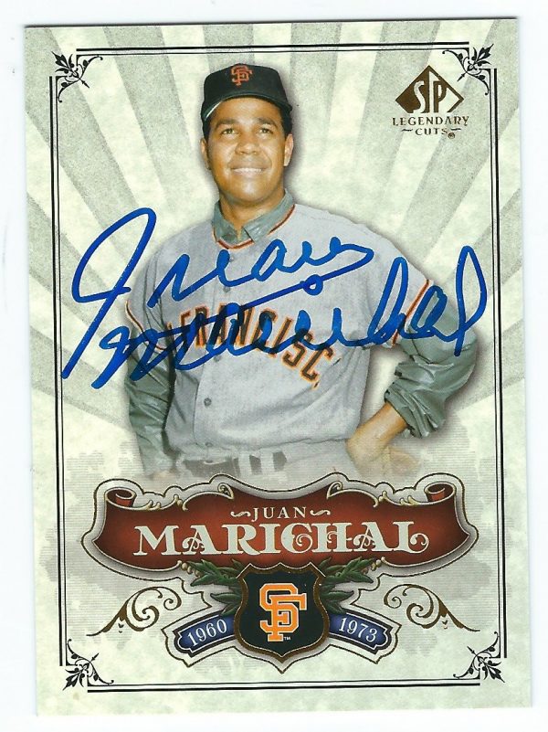 Autographed JUAN MARICHAL 2006 UD SP LEGENDARY CUTS Card