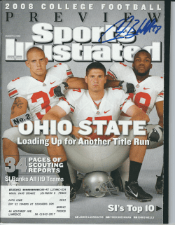 Autographed Chris Beanie Wells Ohio State Sports Illustrated Magazine 8/11/08
