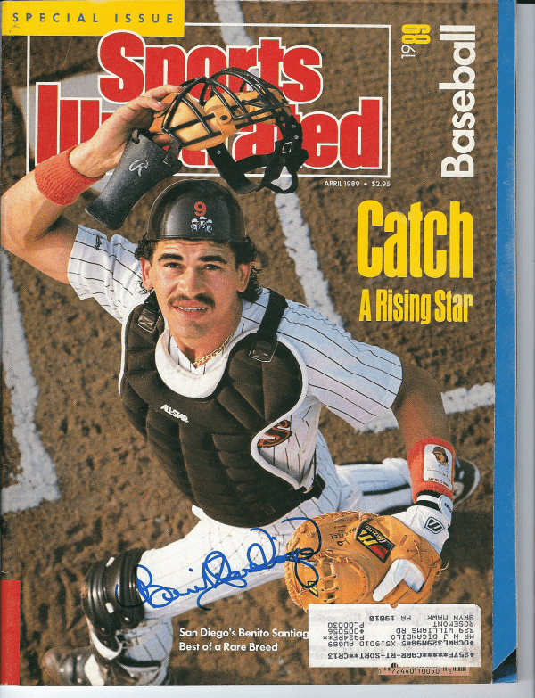 Autographed Benito Santiago San Diego Padres Sports Illustrated Magazine 4/89