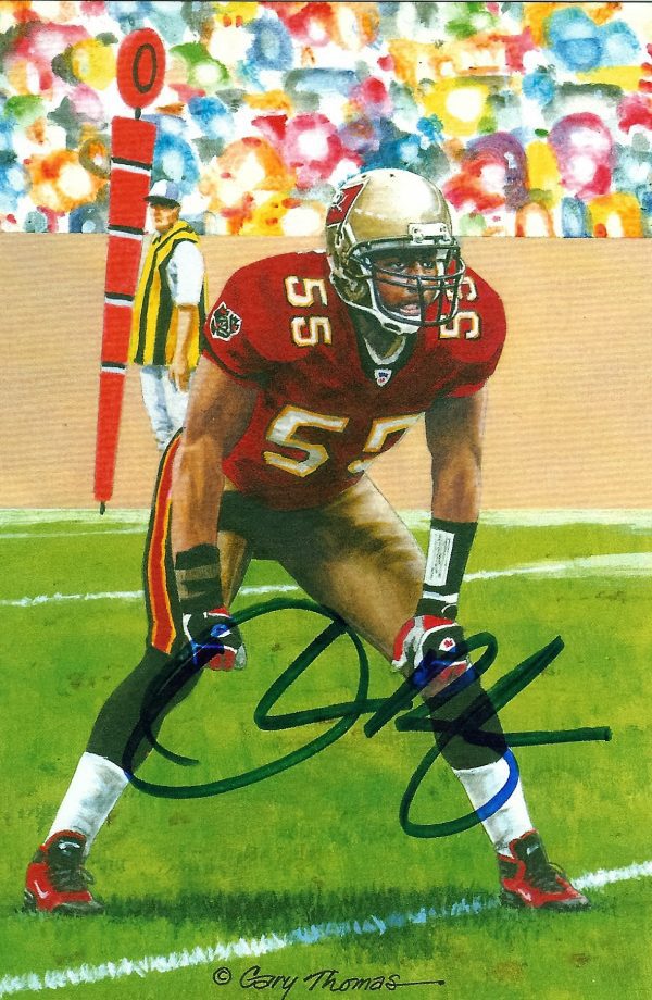 Autographed Derrick Brooks Goal Line Art Card
