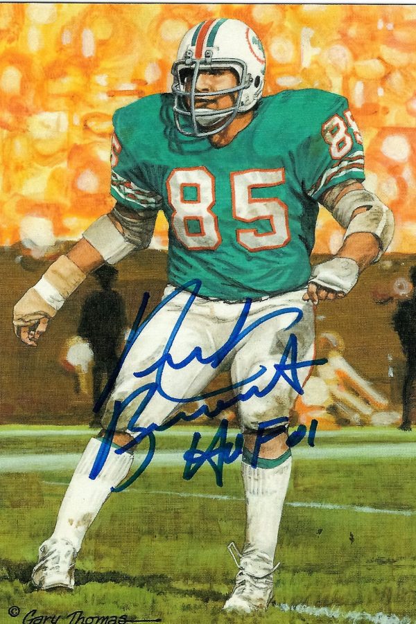 Autographed Nick Buoniconti Miami Dolphins Goal Line Art Card