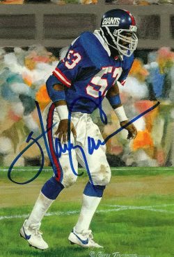 Autographed Harry Carson Goal Line Art Card