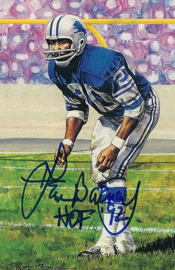Autographed Lem Barney Goal Line Art Card