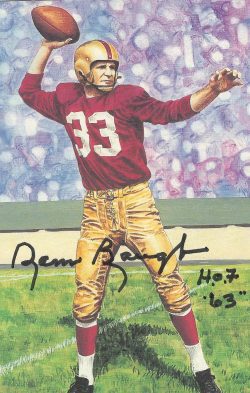 Autographed Sammy Baugh Goal Line Art Card