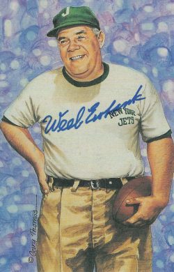 Autographed Weeb Ewbank Goal Line Art Card