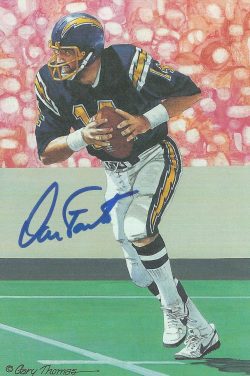 Autographed Dan Fouts Goal Line Art Card