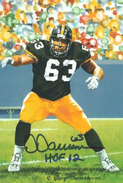 Autographed Dermontti Dawson Goal Line Art Card