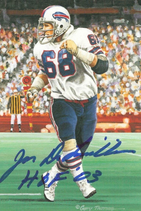 Autographed Joe Delamielleure Goal Line Art Card