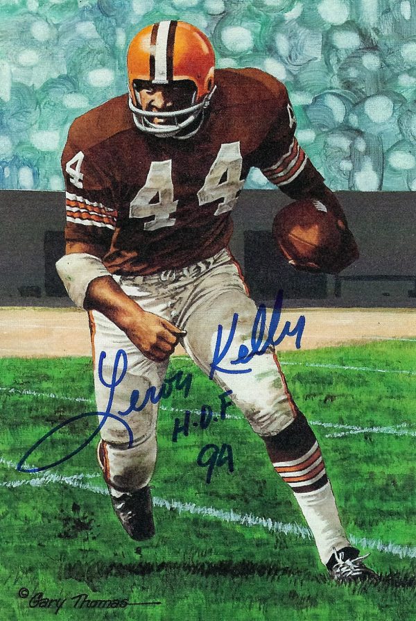 Autographed Leroy Kelly  Goal Line Art Card