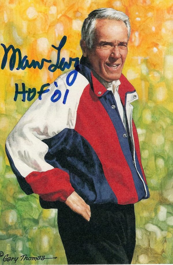 Autographed Marv Levy Goal Line Art Card