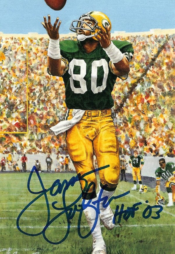 Autographed James Lofton Goal Line Art Card