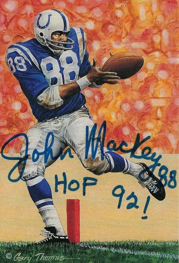 Autographed John Mackey Goal Line Art Card
