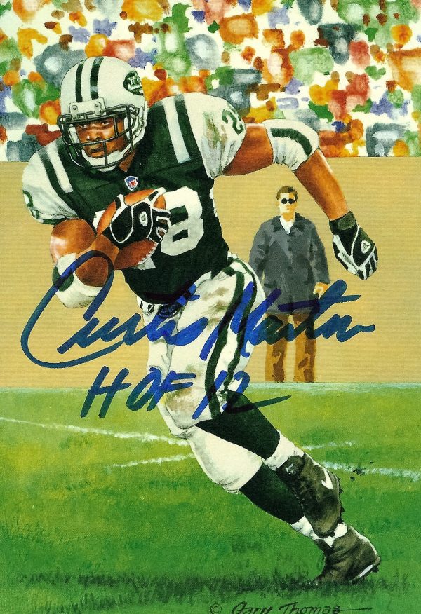 Autographed Curtis Martin Goal Line Art Card