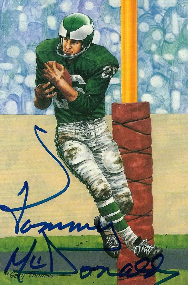 Autographed Tommy McDonald Goal Line Art Card