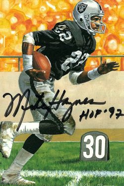 Autographed Mike Haynes Goal Line Art Card