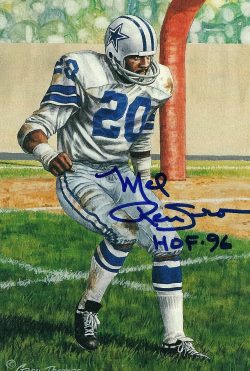 Autographed Mel Renfro Goal Line Art Card