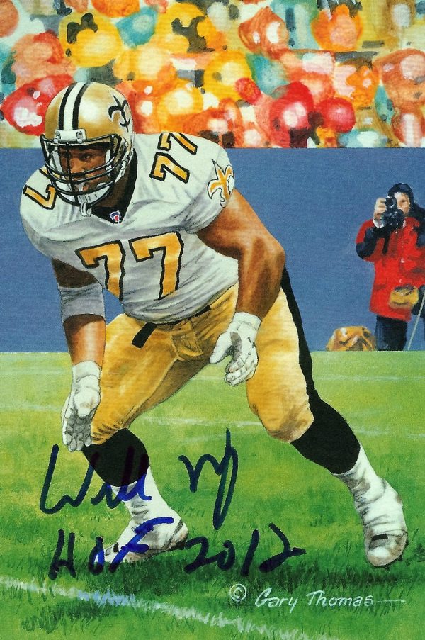 Autographed Willie Roaf Goal Line Art Card