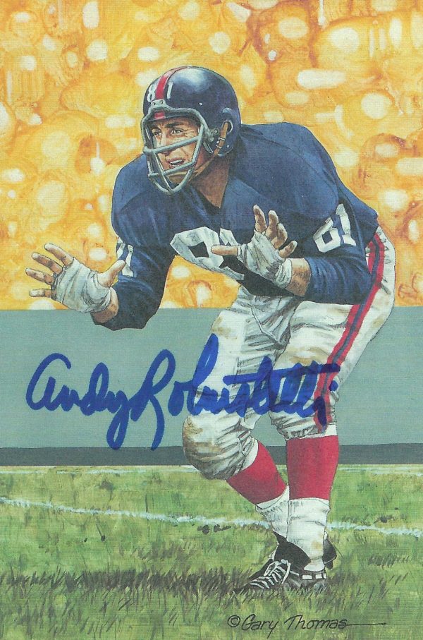 Autographed Andy Robustelli Goal Line Art Card